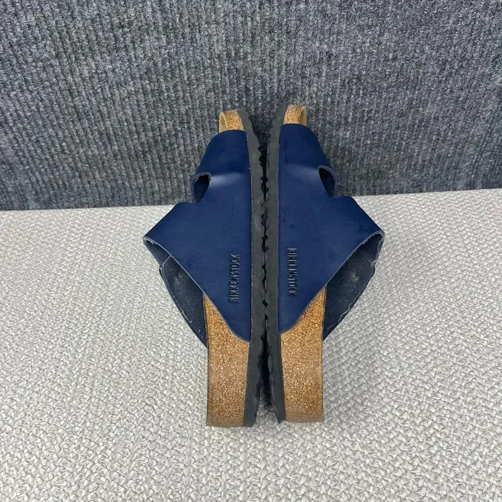 Birkenstock Arizona Navy Blue Leather Sandals Slide Mens Size 9 US / 42 EU - Picture 5 of 7